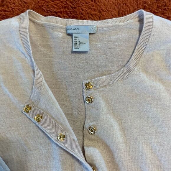 Pink Merino Wool Blend H & M sweater size L - Picture 5 of 12